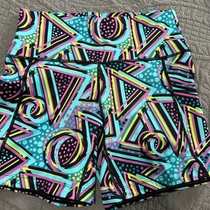 Constantly Varied Gear Teal Multi Geometric Athletic Shorts 4” inseam